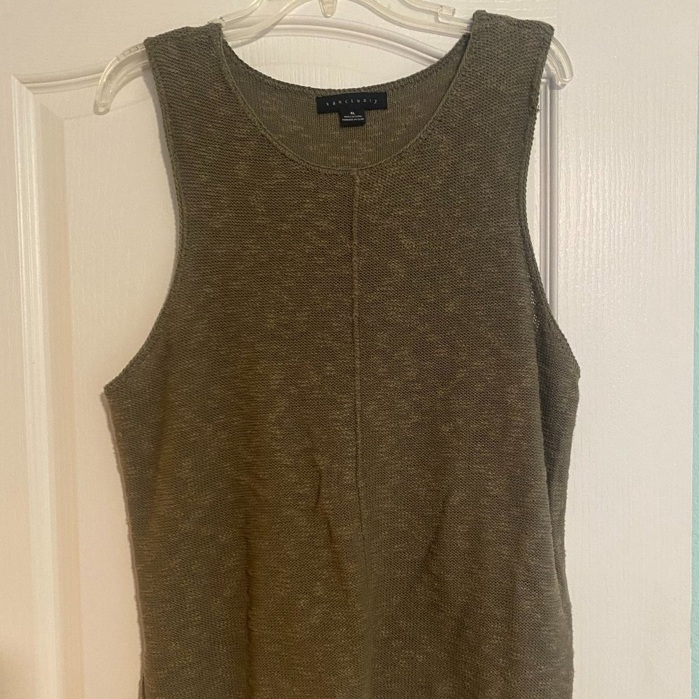 Sanctuary Fitted Green Tank Top